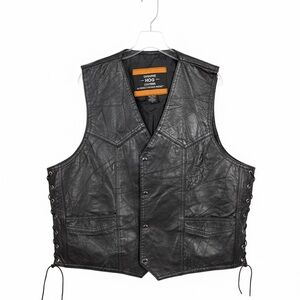Men's Handmade Black Genuine Hog Leather Vest
